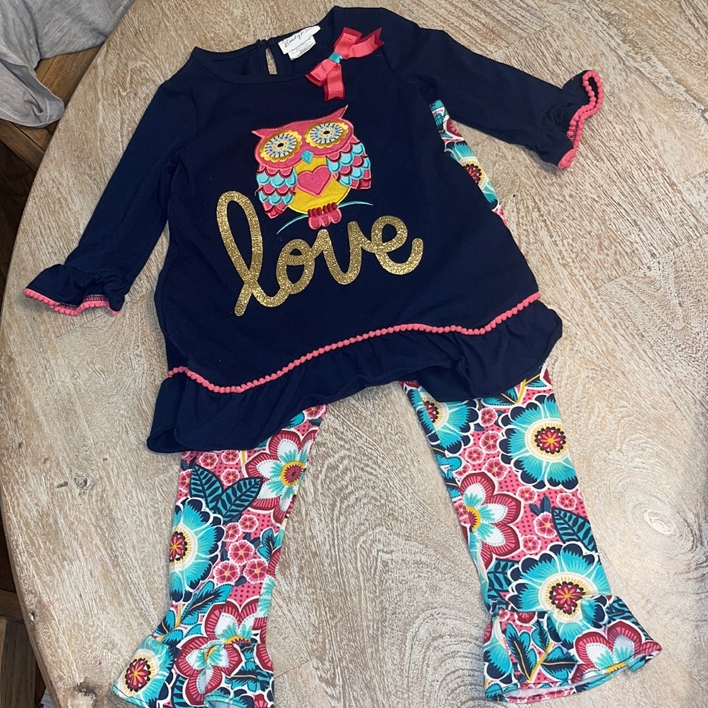 Emily Rose Girls 🦉 Owl Appliqué Navy Set Size 5